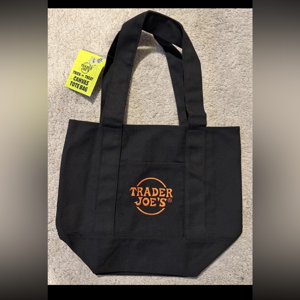 Trader Joe's Black Canvas Tote Bag